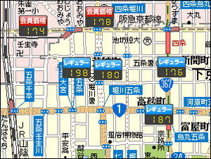 Mapionでガソリン価格比較