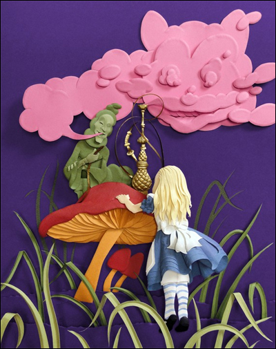 Alice Meets Caterpillar-8inx10in Giclee Print