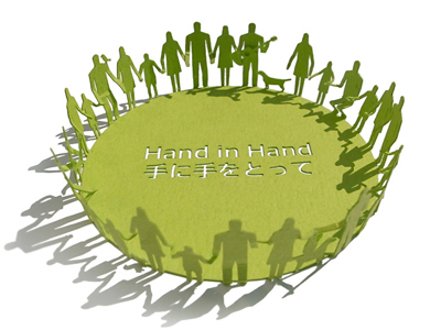 1/100 建築模型用添景セット 東北関東大震災義援金寄付編 「Hand in Hand」 | TERADA MOKEI