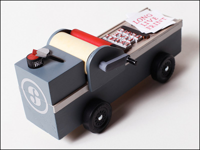 Letterpress Pinewood Derby Car