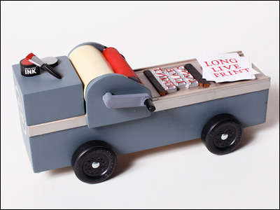 Letterpress Pinewood Derby Car