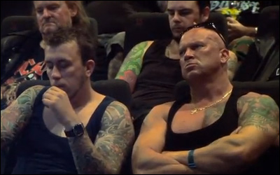 Carlsberg stunts with bikers in cinema