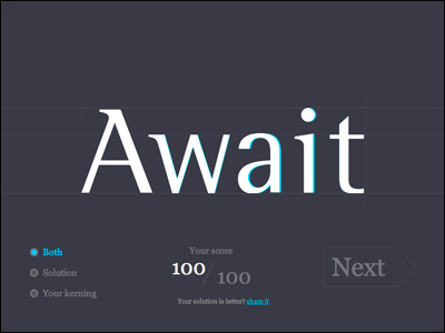 Kern Type, the kerning game