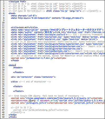 HTML5 Template Generator