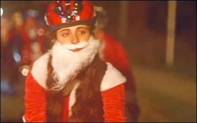 McDonald's Cycling Santas Festive