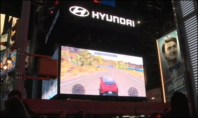 Hyundai Race game in New York Times Square