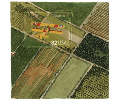 Postage Stamp Paintings | Molly Rausch