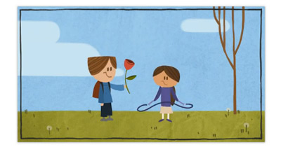 Google バレンタインデーロゴはかわいいアニメーション！