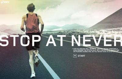 ASICS - STOP AT NEVER