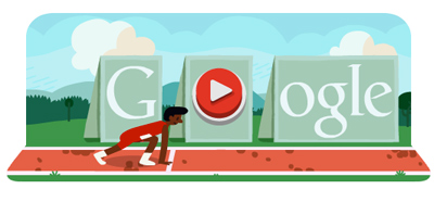 Google 陸上・ハードルロゴで、ゲームができる！（ロンドンオリンピック2012）