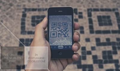 QR CODE MADE WITH PORTUGUESE COBBLESTONE