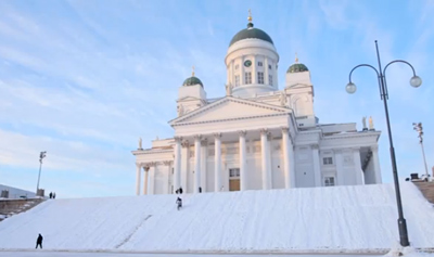 Biking in Wintry Helsinki