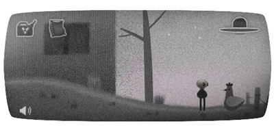 Google ロズウェル事件66周年で、UFOの残骸を回収して宇宙人を救うゲームのロゴに！