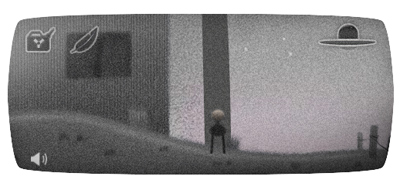 Google ロズウェル事件66周年で、UFOの残骸を回収して宇宙人を救うゲームのロゴに！