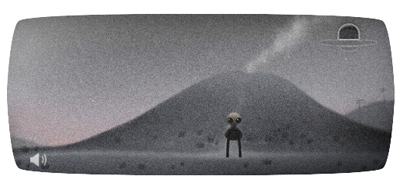 Google ロズウェル事件66周年で、UFOの残骸を回収して宇宙人を救うゲームのロゴに！