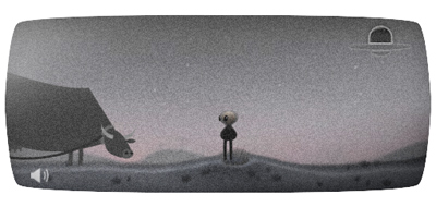 Google ロズウェル事件66周年で、UFOの残骸を回収して宇宙人を救うゲームのロゴに！