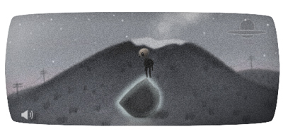 Google ロズウェル事件66周年で、UFOの残骸を回収して宇宙人を救うゲームのロゴに！