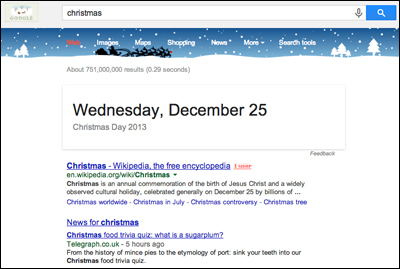 google easter egg christmas