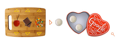 Google ハッピーバレンタイン！3つのチョコレートを作って誰かに送れるロゴに！
