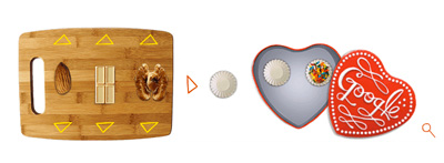 Google ハッピーバレンタイン！3つのチョコレートを作って誰かに送れるロゴに！