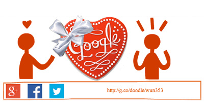 Google ハッピーバレンタイン！3つのチョコレートを作って誰かに送れるロゴに！