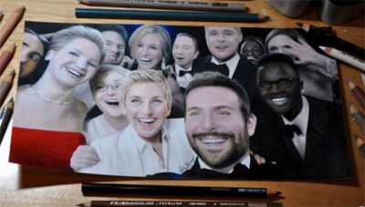 Drawing The Oscars 2014 Selfie