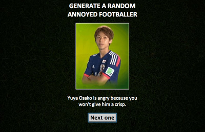 GENERATE A RANDOM ANNOYED FOOTBALLER