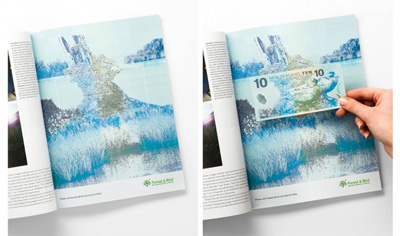 ニュージーランドの環境保護団体による雑誌広告