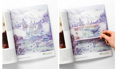 ニュージーランドの環境保護団体による雑誌広告