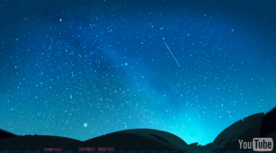 Google ペルセウス座流星群が流れる動画ロゴに！