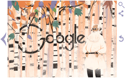 Google ロシアの文豪レフ・トルストイ生誕186周年を記念したスライドロゴに！