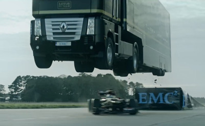 Epic World-Record Truck Jump by EMC and Lotus F1 Team