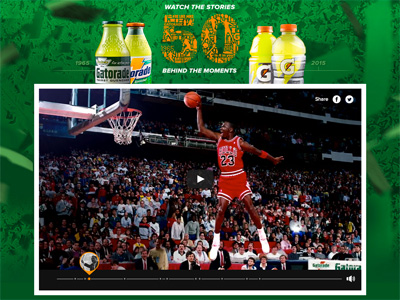 50 YEARS OF GATORADE. 50 MEMORABLE MOMENTS.