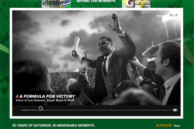 50 YEARS OF GATORADE. 50 MEMORABLE MOMENTS.