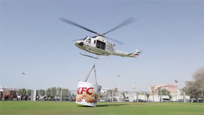 KFC delivers by helicopter in Dubai