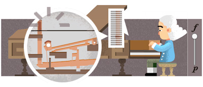 Google ピアノを発明したと言われるバルトロメオ・クリストフォリ生誕360周年記念ロゴに！