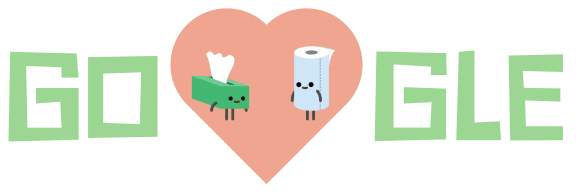 Google バレンタインデーで3種のアニメーションGIFロゴに！