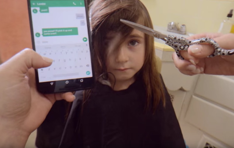 Texting and Cutting Hair