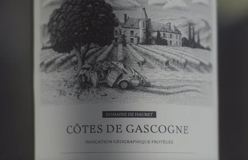 The Hidden Car Crash Wine Label