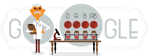 Google 血液型のABO式を発見したカール・ラントシュタイナー生誕148周年記念ロゴに！