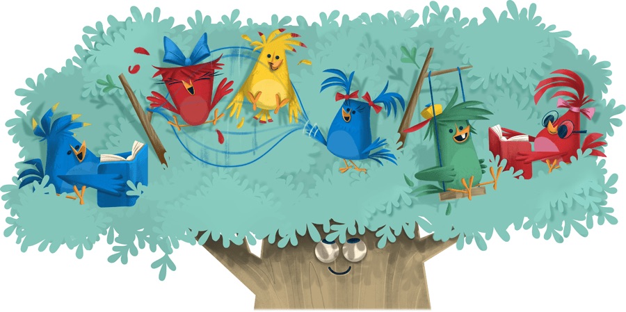 Google こどもの日を記念し、鳥が遊ぶロゴに！