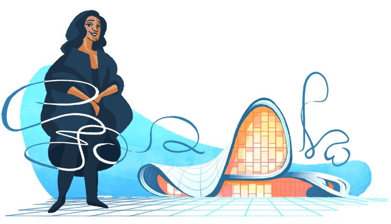 Google 建築家ザハ・ハディッドを称えたロゴに！
