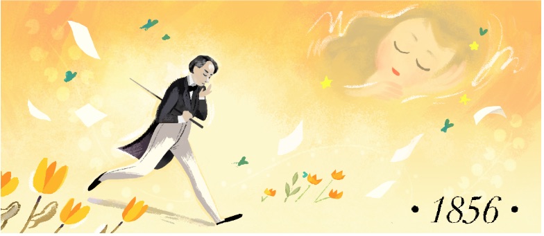 Google 小説「レ・ミゼラブル」最終章出版から155年を記念して、ヴィクトル・ユーゴーを称えるロゴに！