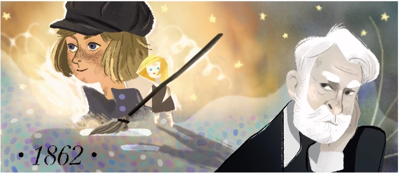 Google 小説「レ・ミゼラブル」最終章出版から155年を記念して、ヴィクトル・ユーゴーを称えるロゴに！