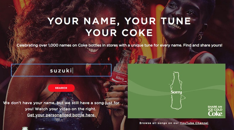 YOUR NAME, YOUR TUNE YOUR COKE