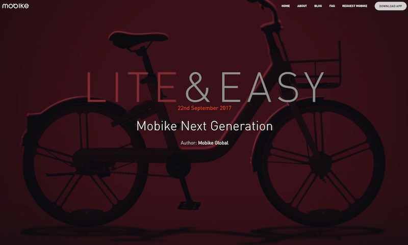 Mobike 'Next Generation' Smart Bike Design