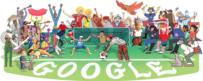 Google 世界32カ国のイラストレーターが参加。今日開幕するFIFAワールドカップロシア大会 - 1 日目ロゴに！