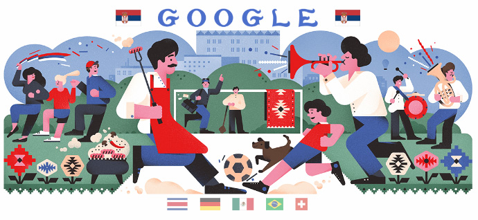 Google 2018年ワールドカップ - 4 日目ロゴに！