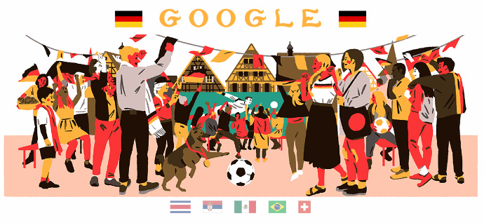 Google 2018年ワールドカップ - 4 日目ロゴに！