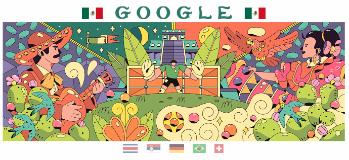Google 2018年ワールドカップ - 4 日目ロゴに！